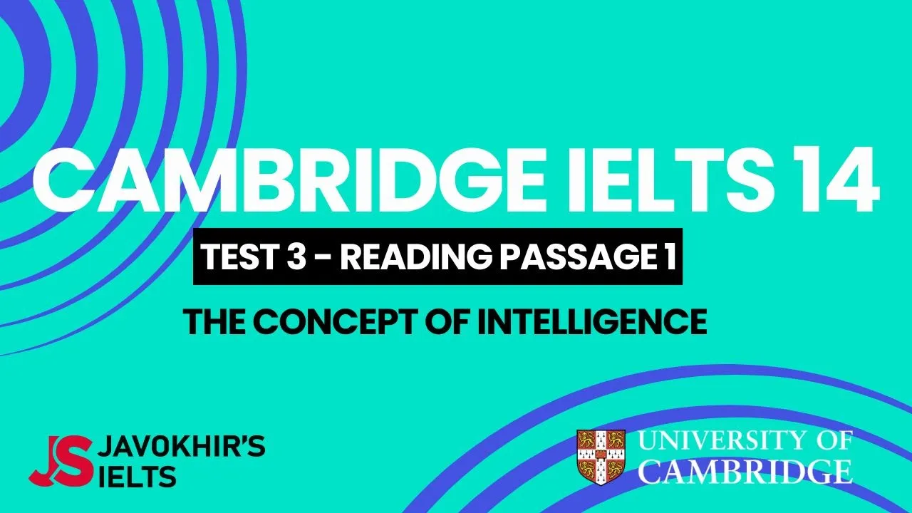 The concept of intelligence | Cambridge IELTS 14, Test 3 Reading Passage 1