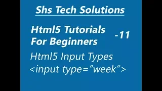 Html5 Input types Input type week