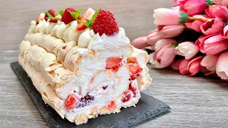 Download Super delicious and easy meringue roulade dessert! Everyone will be amazed! MP3