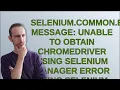 selenium common exceptions NoSuc riverException Message Unable to obtain chromedriver using Se