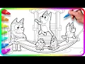 BLUEY Coloring Pages - Playground I show you How to color Bluey Bingo Bandit Chilli