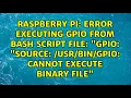 Error executing gpio from bash script file gpio source gpio cannot execute binary