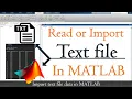 How to read text file in matlab Extract data form text file in matlab MATLAB TUTORIAL