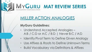 MyGuru Tutoring - Miller Analogies Test MAT Action Analogy Process