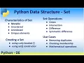 Python 06 Data Structure Set Mutable Unordered Unindexed Unique element Union Intersection Symmetric