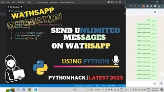 WhatsApp Automation Send unlimited messages on WhatsApp For Loop python Learn Python