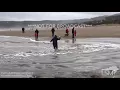01-27-2018 Cannon Beach Oregon - Sneaker Wave Engulfs Beachgoers