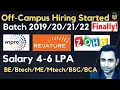 Wipro Revature Zoho Finally Off-Campus Started Batch 2019-2022