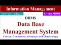 Database Management System DBMS Component of Database System Concept advantages information