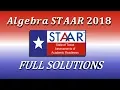 Algebra 1 STAAR 2018 Full Solutions READ DESCRIPTION