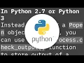 Store output of subprocess Popen call in a string
