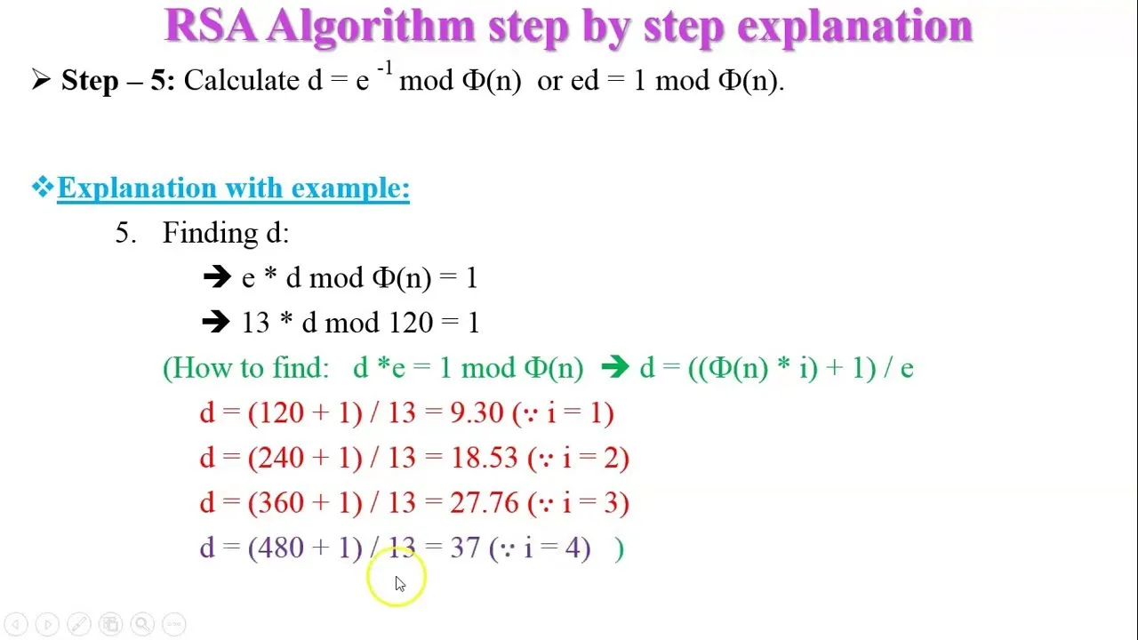 RSA Algorithm in network Security | step by step explanation of RSA Algorithm