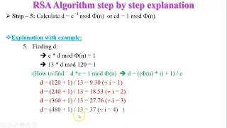 RSA Algorithm in network Security step by step explanation of RSA Algorithm