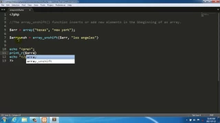 PHP array unshift Function