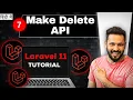 Laravel 11 API tutorial in Hindi Delete API with database Delete data in DB with Delete API