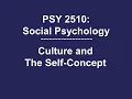 PSY 2510 Social Psychology How Culture Influences the Self-Concept
