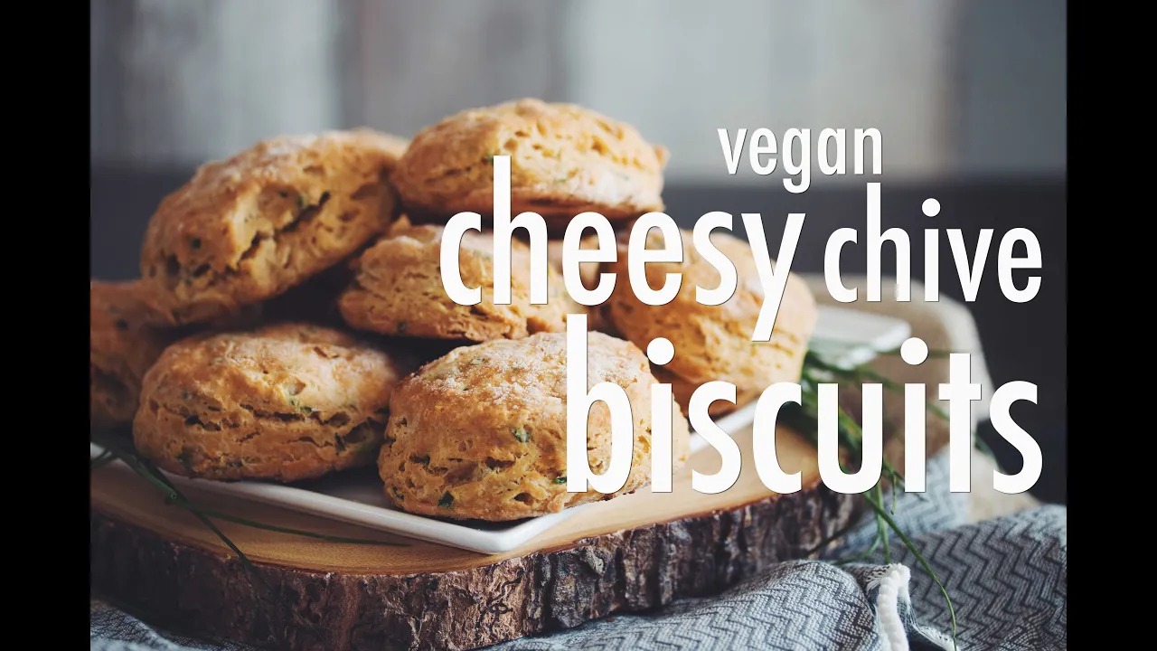 vegan cheesy chive biscuits   hot for food
