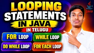 Looping Statements in Java in Telugu For Loop While Loop Do While Loop For Each Loop