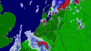 Buienradar timelapse onweer 27 28 juni 2026 Spectaculaire onweersuitbraak