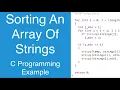Sorting An Array Of Strings C Programming Example
