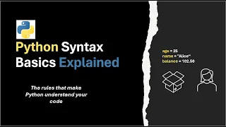Python Syntax Basics Explained Learn the Rules of Python in 8 Minutes