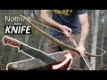 Making a Primitive BOW \u0026 ARROW using only a KNIFE!
