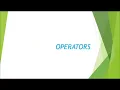 Class 11 Chapter 6 Operators and expressions