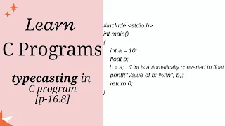 C Program Tutorial typecasting implicit and explicit part - 16 8