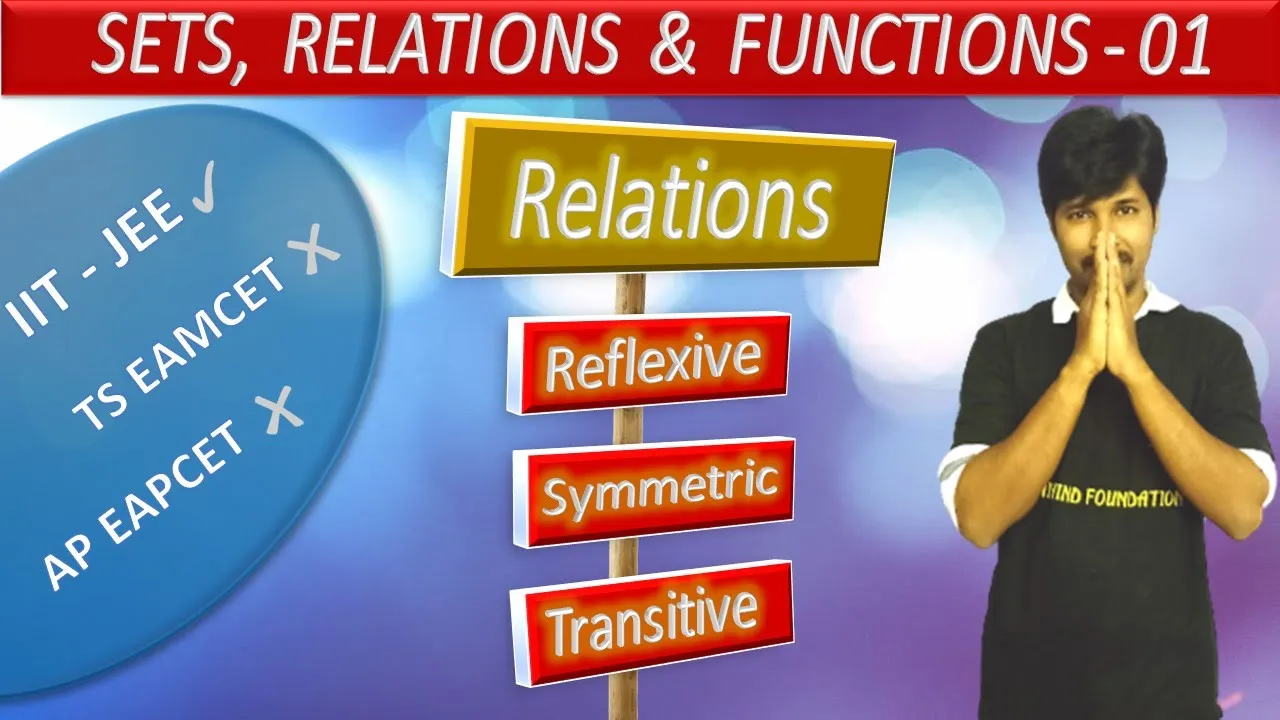 SETS, RELATIONS & FUNCTIONS - 01 / IIT-JEE & EAMCET / BASIC DEFINITIONS, RELATIONS AND TYPES.