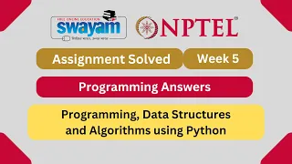 CODE Programming Data Structures And Algorithms Using Python Week 5 NPTEL ANSWERS 2024