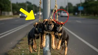 Old Man Tied 3 Helpless K9 German Shepherd Puppies to a Tree—Then Soldier Did Something Unthinkable