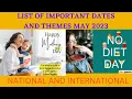 May 2023 Full List of important National and International Days Special days in May 2023