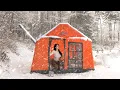 Download Lagu ❄️CAMPING IN THE SNOW WITH A WARM INFLATABLE TENT: SOUNDS OF SNOWY NATURE