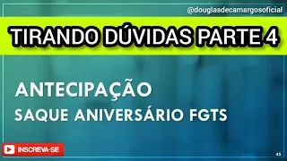 Antecipação Do Saque Aniversário - Empréstimo FGTS - Tirando Dúvidas Dos Comentários Parte 4
