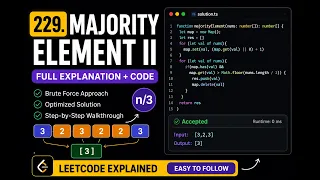 LeetCode 229 Majority Element II Easy TypeScript Solution Explained