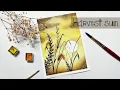 How to paint GOLDEN HOUR for beginners easy painting in watercolor techniques NO MASKING FLUID