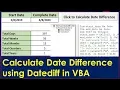 Datediff in VBA - Calculate difference in years months and days etc