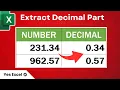 Get the Decimal Part of a Number in Excel