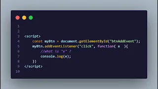 addEventListener javaScript e event object