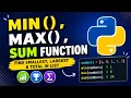 Python min max sum Functions Explained Find Smallest Largest Total