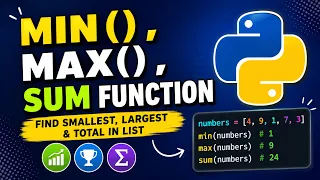 Python min max sum Functions Explained Find Smallest Largest Total