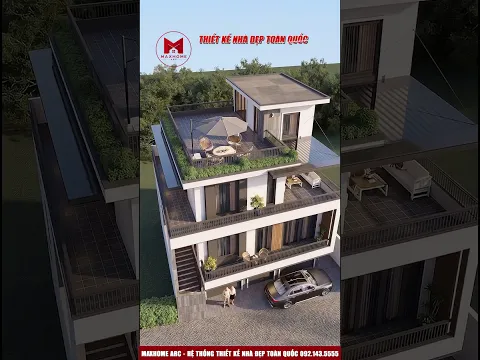ĐẸP MÊ với mẫu Nhà đẹp MAXHOME ARC 3 tầng 1 tum 11,93m × 11,64m ở HÀ NỘI #nhadep