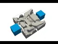 Topological evolution of a heat sink during the optimization