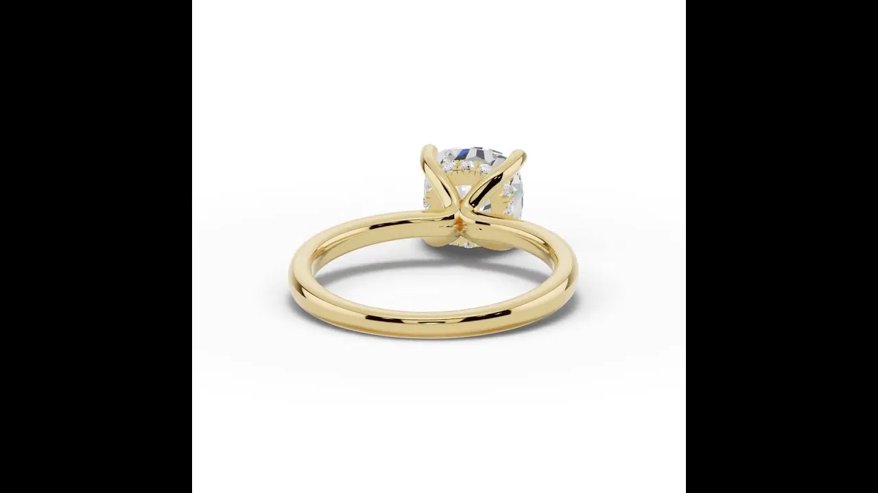 Cushion Lustre Hidden Halo Solitaire
