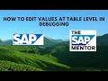 How to edit table values or entries in debugging mode in SAP