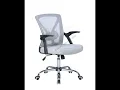 Chintaly Imports Gray Ergonomic Computer Chair with Adjustable Arms - The Classy Home