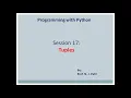 PYTHON session 17 tuples