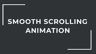 JQuery Smooth Scroll Animation Tutorial Jquery Plugin Tutorial