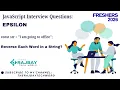 Epsilon Software JavaScript Interview Questions for Automation Testers - Reverse Each Word in String