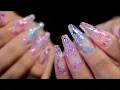 HARD GEL GLASS GLITTER TIP NAILS CHUNKY MIX ENCAPSULATION SARAH R